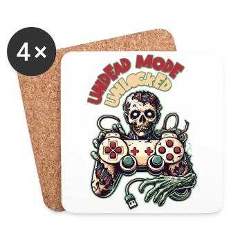 Manette de jeu zombie Mode mort-vivant - Dessous de verre (lot de 4) - blanc - Devant