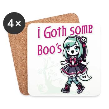 Halloween Goth Girl J’ai des fantômes - Dessous de verre (lot de 4) - blanc - Devant
