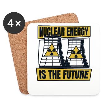 Kernenergie ist die Energie der Zukunft Uran - Untersetzer (4er-Set) - Weiß - Vorne