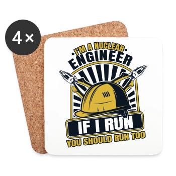 Si je cours, vous devriez courir trop Énergie de l’uranium - Dessous de verre (lot de 4) - blanc - Devant