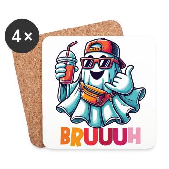 Ghost with Broth Attitude for Cool Ghosts - Coasters (set of 4) - white - Front