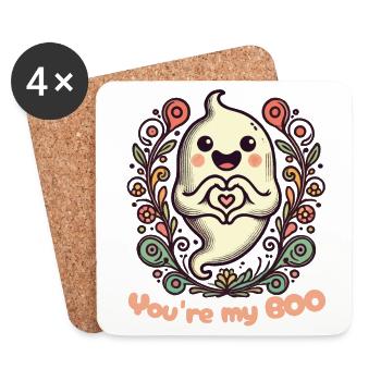 Tu es mon âme boo amour - Dessous de verre (lot de 4) - blanc - Devant
