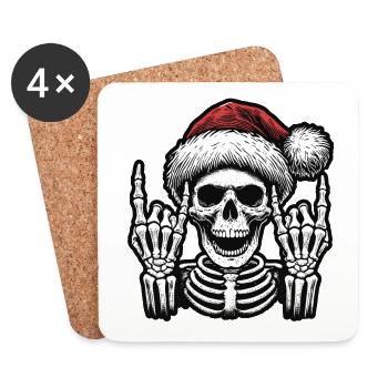 Christmas skull rocks winter - Coasters (set of 4) - white - Front