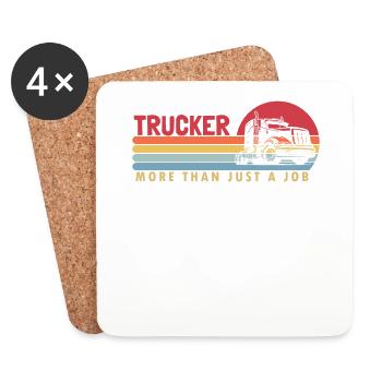 Trucker plus qu’un Job Trucker Truckie Legends - Dessous de verre (lot de 4) - blanc - Devant
