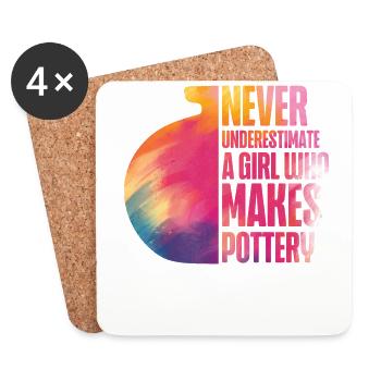 Pottery Ceramics Artist Watercolor - Untersetzer (4er-Set) - Weiß - Vorne