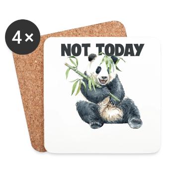 Pas aujourd’hui Panda Ours Ailuropoda Melanoleuca Géant - Dessous de verre (lot de 4) - blanc - Devant