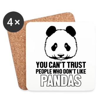 Can't Trust People Who Don't Like Pandas Friend - Coasters (set of 4) - white - Front