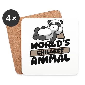 Das chilligste Tier der Welt Panda Bär Freund Riese - Untersetzer (4er-Set) - Weiß - Vorne