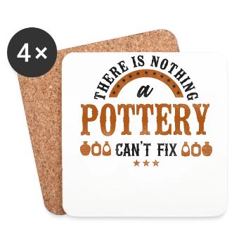 Pottery Ceramics Artist There Is - Coasters (set of 4) - white - Front