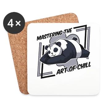 Die Kunst des Chill Panda Bear Friend beherrschen - Untersetzer (4er-Set) - Weiß - Vorne