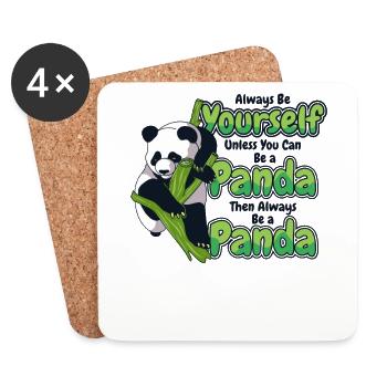 Sei immer du selbst, es sei denn, du kannst ein Panda sein - Untersetzer (4er-Set) - Weiß - Vorne