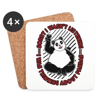 Je pensais à Pandas Panda Ours Ami Géant - Dessous de verre (lot de 4) - blanc - Devant