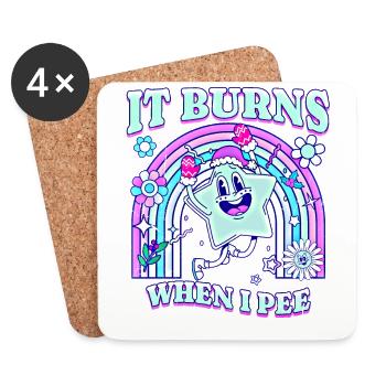 Winter Edition "It Burns when i Pee"! sarkastisch - Untersetzer (4er-Set) - Weiß - Vorne