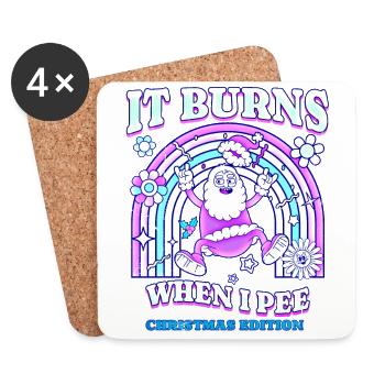 Winter Edition "It Burns when i Pee"! sarkastisch - Untersetzer (4er-Set) - Weiß - Vorne