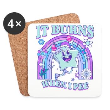 Winter Edition "It Burns when i Pee"! sarkastisch - Dessous de verre (lot de 4) - blanc - Devant