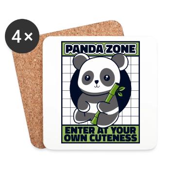 Panda Zone Entrez À Votre Propre Mignon Panda Bear - Dessous de verre (lot de 4) - blanc - Devant