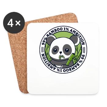 99% Bamboo 1% Ambition Panda Bear Friend Lover - Coasters (set of 4) - white - Front