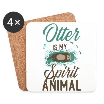Loutre Loutre est mon animal spirituel - Dessous de verre (lot de 4) - blanc - Devant