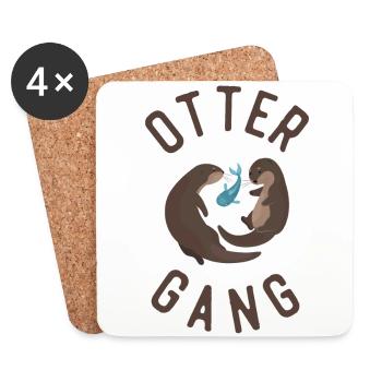 Otter Otter Gang - Untersetzer (4er-Set) - Weiß - Vorne