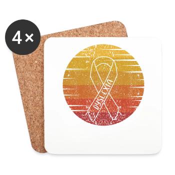 Retro Dyslexia Apraxia Articulation Disorder - Coasters (set of 4) - white - Front