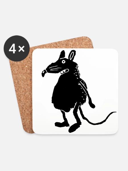 Maus - Untersetzer (4er-Set) - Weiß