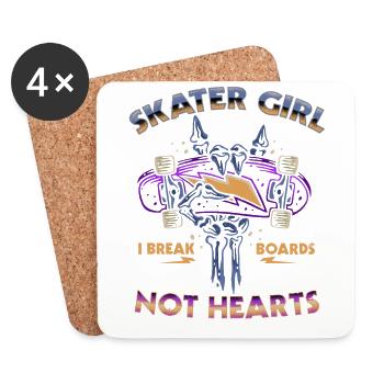 Skateboarder Skater Girl Frauen Sk8er Skateboard - Untersetzer (4er-Set) - Weiß - Vorne