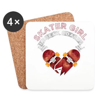 Skateboarder Skater Girl Frauen Sk8er Skateboard - Untersetzer (4er-Set) - Weiß - Vorne
