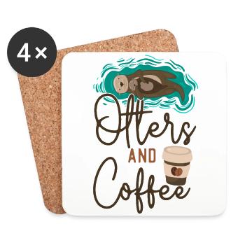 Otter Coffee Otters And Coffee - Coasters (set of 4) - white - Front