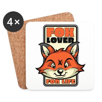Renard Amoureux Pour La Vie Caninae Renard Rouge Canidés Renard - Dessous de verre (lot de 4) - blanc - Devant