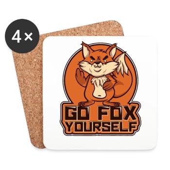 Go Fox Yourself Canidae Caninae Renard roux Fox Lover - Dessous de verre (lot de 4) - blanc - Devant