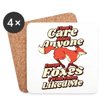 Je ne me soucie de personne sauf des renards roux - Dessous de verre (lot de 4) - blanc - Devant