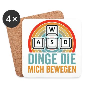 Dinge, die mich bewegen Gaming retro für Zocker - Untersetzer (4er-Set) - Weiß - Vorne