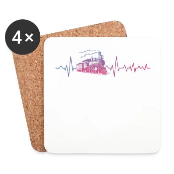 Train Driver Railway Model Making Model Railway - Coasters (set of 4) - white - Front