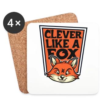 Astucieux comme un renard Caninae Renard roux Canidés Renard - Dessous de verre (lot de 4) - blanc - Devant