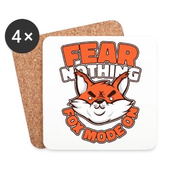 N’ayez peur de rien : mode renard sur les canidés renards roux - Dessous de verre (lot de 4) - blanc - Devant