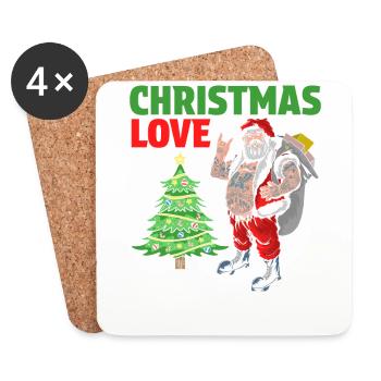 Heavy Hard Metal Christmas, Love Rock 'n' Roll - Coasters (set of 4) - white - Front