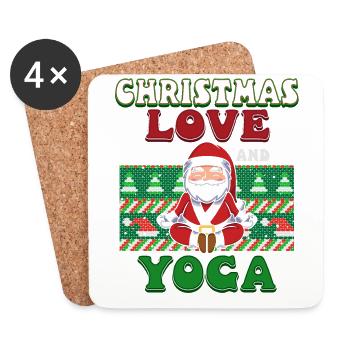 Yogini Yoga Meditation Christmas, Love and Yoga - Coasters (set of 4) - white - Front