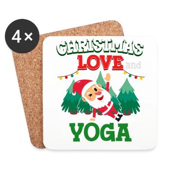 Yogini Yoga Meditation Christmas, Love and Yoga - Coasters (set of 4) - white - Front