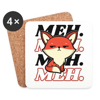 Meh Caninae Renard roux Canidés Renard amoureux Renard - Dessous de verre (lot de 4) - blanc - Devant