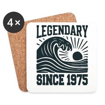 Legendär Seit 1975 Geburtstag Welle - Untersetzer (4er-Set) - Weiß - Vorne