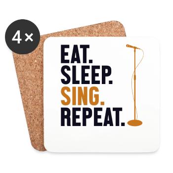 Manger Dormir Chanter Répéter Opéra Ténor Chanteur - Dessous de verre (lot de 4) - blanc - Devant