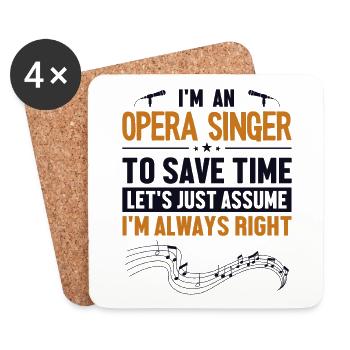 Chanteur d’opéra Supposons que j’ai raison Opéra House - Dessous de verre (lot de 4) - blanc - Devant