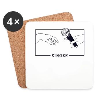 Michelangelo Création d’Adam Singer Chanteur - Dessous de verre (lot de 4) - blanc - Devant