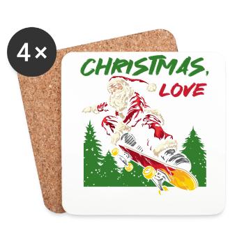 Heavy Hard Metal Christmas, Love Rock 'n' Roll - Coasters (set of 4) - white - Front