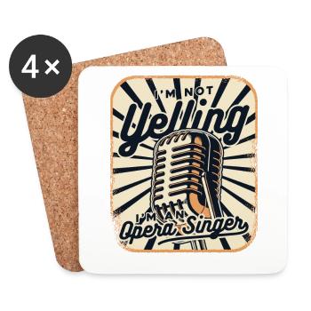 Je ne crie pas Opéra, Ténor, Chanteur, Amant - Dessous de verre (lot de 4) - blanc - Devant