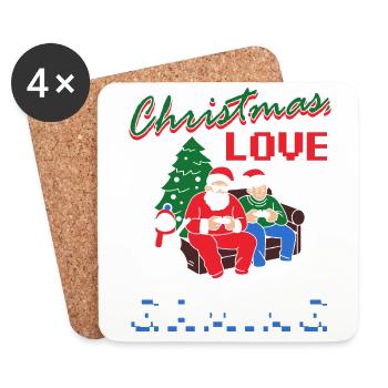 Christmas, Love and Gaming – Vibes für Gamer - Untersetzer (4er-Set) - Weiß - Vorne