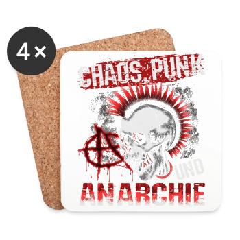 Punk Rock Pogo Anarchy Punks Punk Rocker Punk - Coasters (set of 4) - white - Front