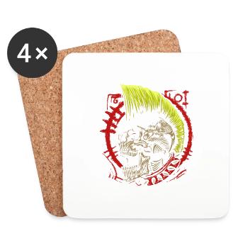 Punk Rock Pogo Anarchy Punks Punk Rocker Punk - Coasters (set of 4) - white - Front