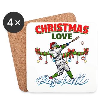 Baseball Spieler Team Club Weihnachten Liebe - Untersetzer (4er-Set) - Weiß - Vorne