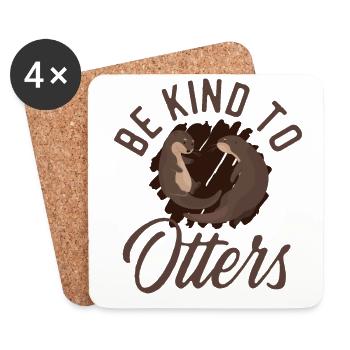 Otter Pun Be Kind To Otters - Coasters (set of 4) - white - Front